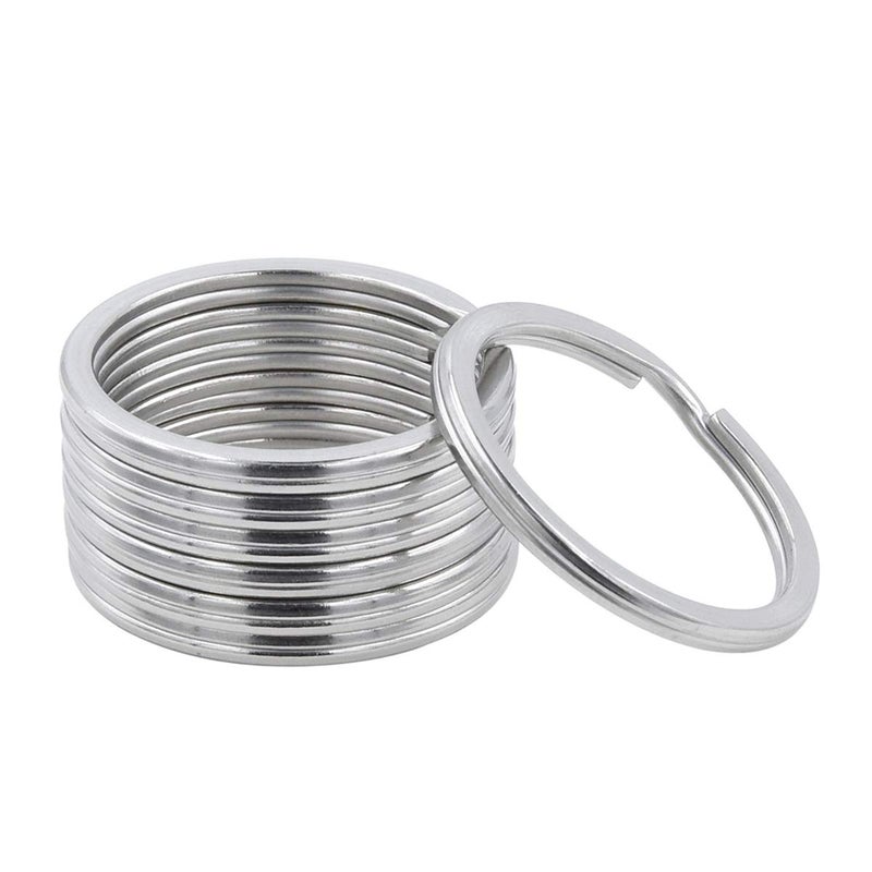 Auerllcy Key Rings, 304 Stainless Steel Round Flat Split Keychain Ring for Car Keys Organization DIY Attachment - Bulk Pack of 24 PCS, 1.26inch/32mm. (24) - Image 1